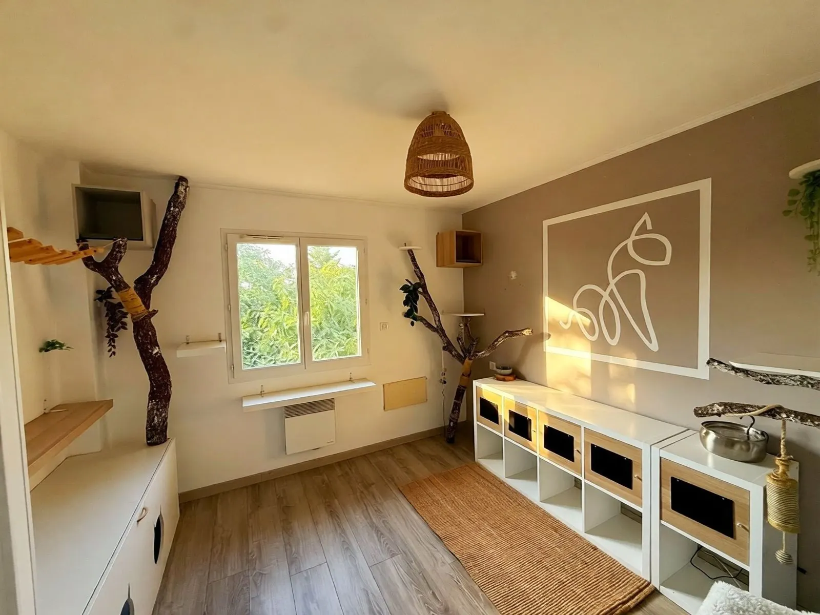 La chambre Les Carmes, sa fenêtre et ses arbres naturels